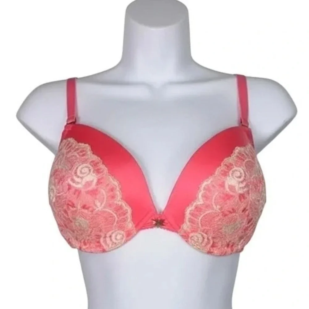 LOT OF 3 Bras Maidenform Vanity Fair‎ Frederick's of Hollywood 36C Pink Black